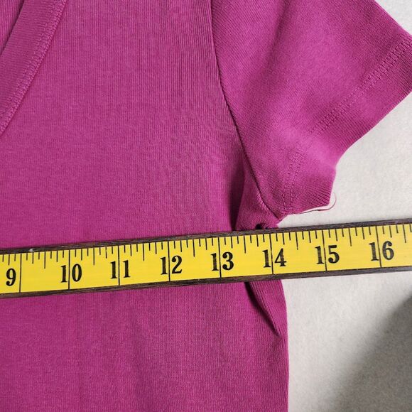Michael Stars Magenta V-Neck Short Sleeve Tee | Size OS - Picture 5 of 8
